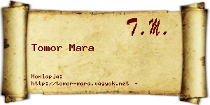 Tomor Mara névjegykártya